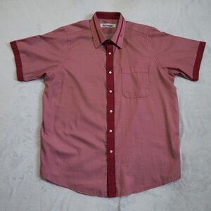 SurMesur Sz XL Red Short Sleeve Shirt Men Cotton Blend